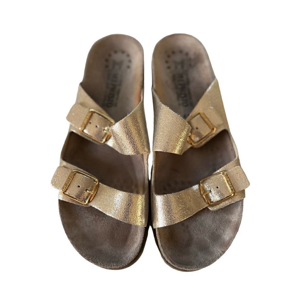 Mephisto womens light sand gold leather sandal Size 41 or 9.5